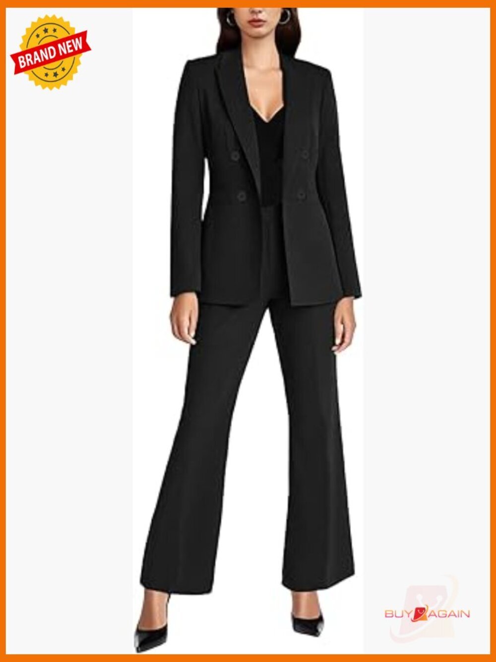 Women's 2 Piece Business Casual Blazer Pantsuit Set Office Work Attire